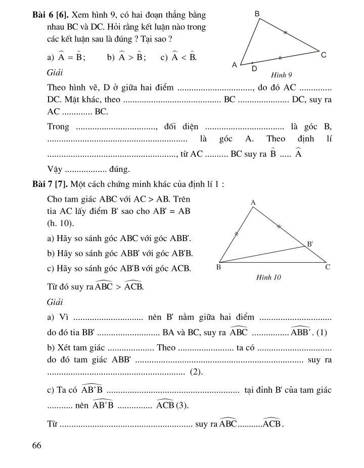 Bài 1: Quan hệ giữa góc và cạnh đối diện trong một tam giác